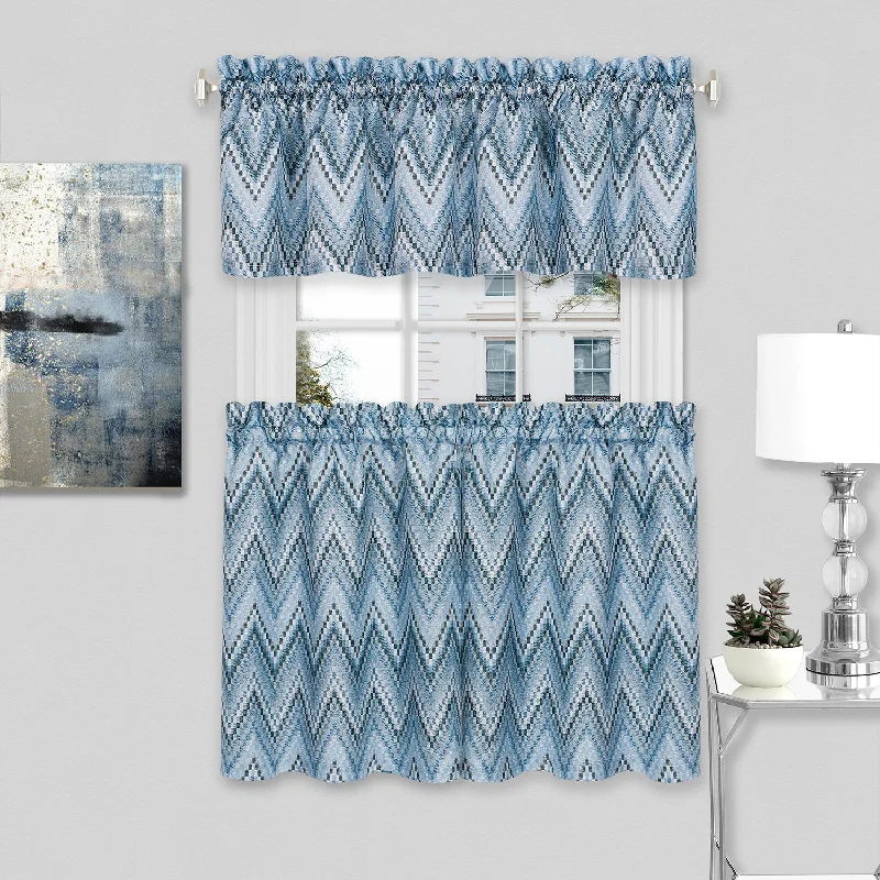 Ice Blue Avery Chevron Curtains 1718