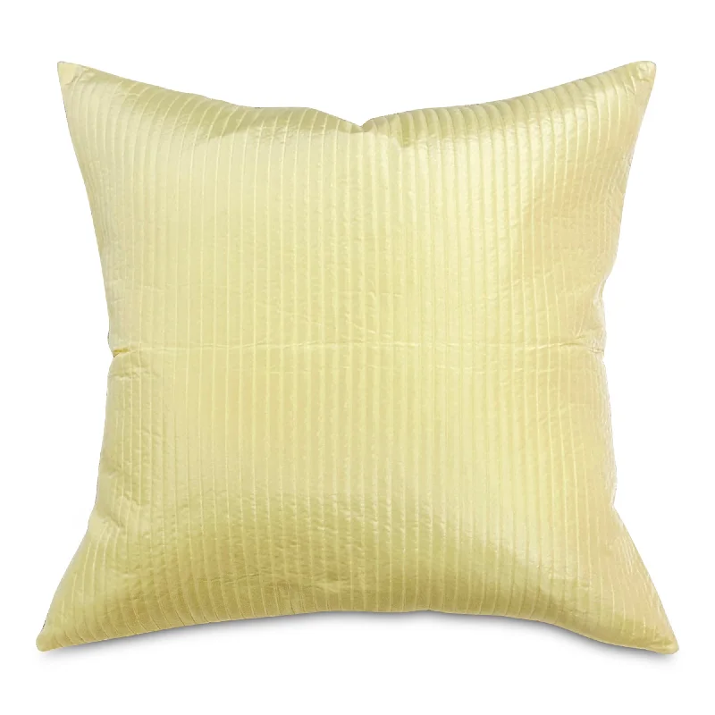 Yellow Shabby Chic Stripe Throw Pillow Cover 24x24