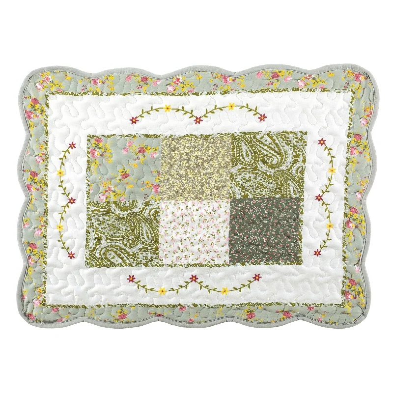 Beautiful Vintage Floral & Patchwork Design Pillow Sham