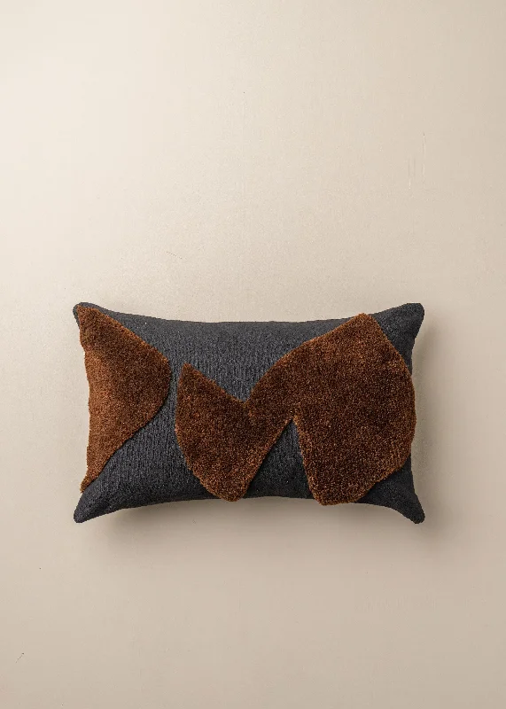 Abstract Lumbar Cushion - Black/Chocolate