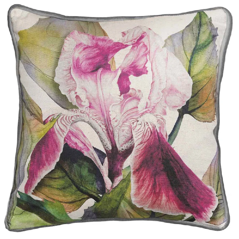 Darwen Small Printed Feather Cushion Fuchsia