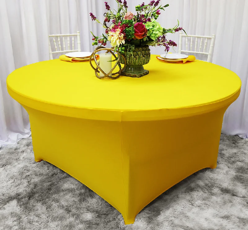 4 Ft Round Spandex (220 GSM) Table Cover - Canary Yellow (1pc)