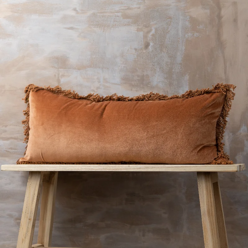 Velvet Bolster Cushion | Terracotta