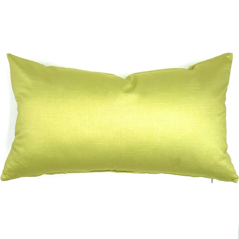 Spring Lemon Faux Silk Lumbar Pillow Cover 13x22