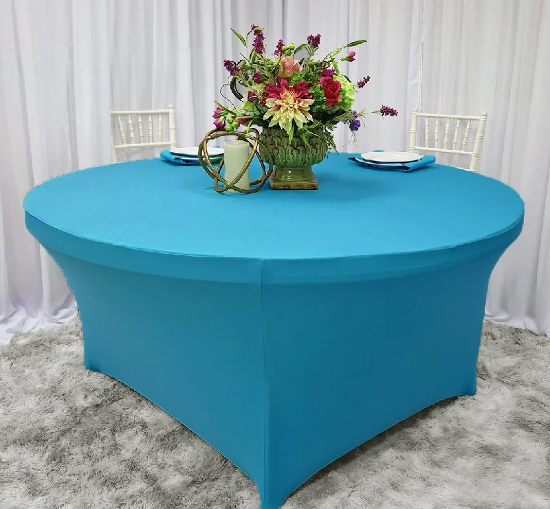 4 Ft Round Spandex (220 GSM) Table Cover - Turquoise (1pc)