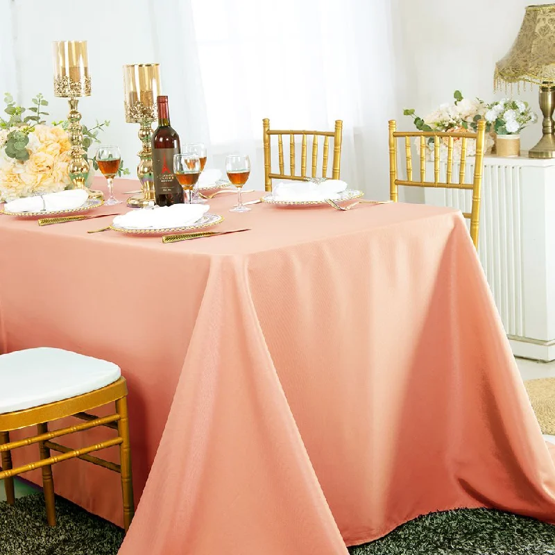 72"x120" Seamless Rectangular Polyester (220 GSM) Tablecloth - Apricot/Peach (1pc)