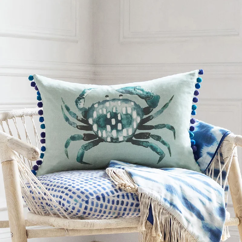 Milton Printed Feather Cushion Seafoam