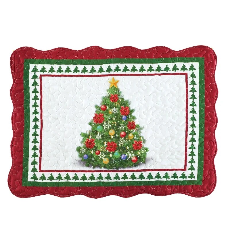 Elegant Christmas Tree Pillow Shams - Set of 2