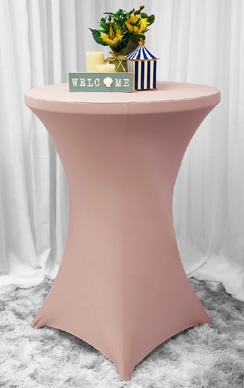 36"x42" Cocktail Spandex (220 GSM) Table Cover - Blush Pink/Rose Gold (1pc)