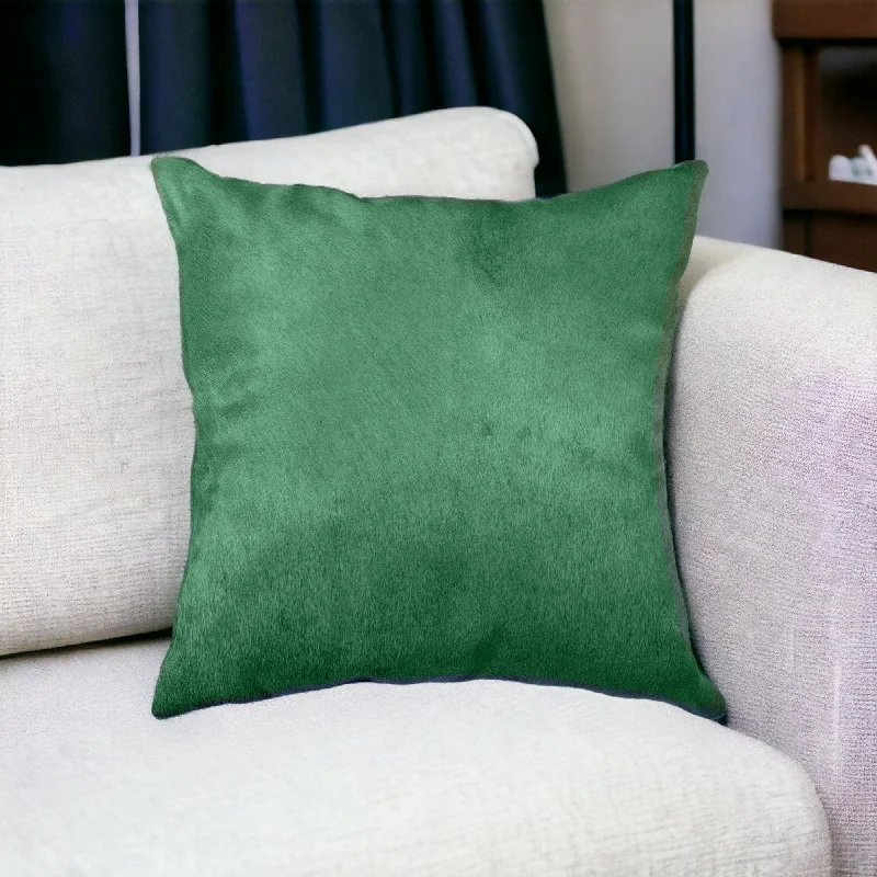 18" Verde Cowhide Throw Pillow