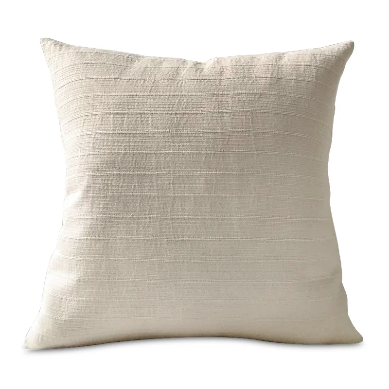 Off-White Textured Stripe Throw Pillow Cover 20x20