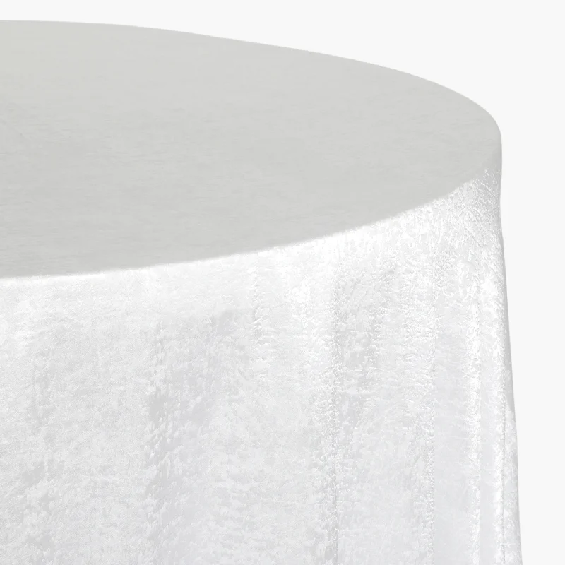 Crinkle Shimmer 132" Round Tablecloth - White