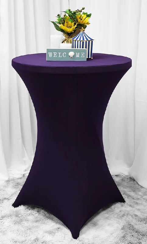 36"x42" Cocktail Spandex (220 GSM) Table Cover - Eggplant (1pc)