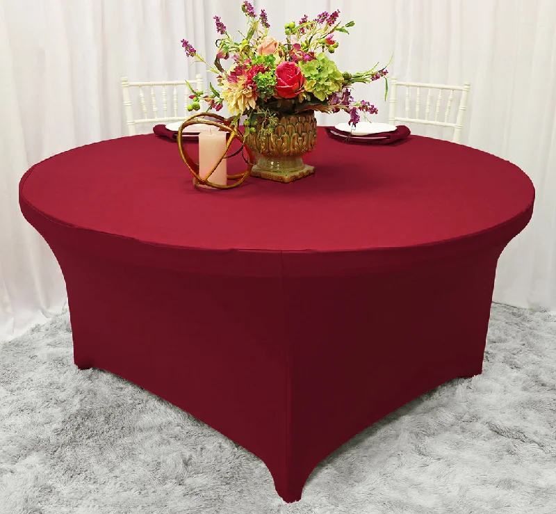 6 Ft Round Spandex (220 GSM) Table Cover - Apple Red (1pc)