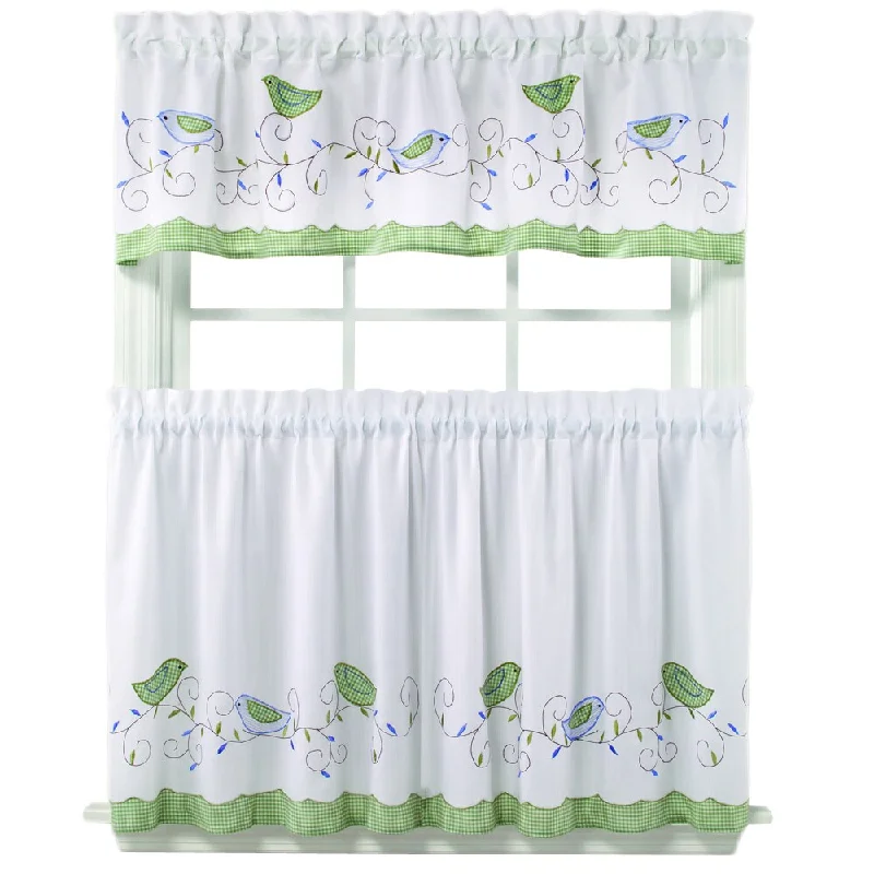 Morning Song Curtain Tiers and Valance Set