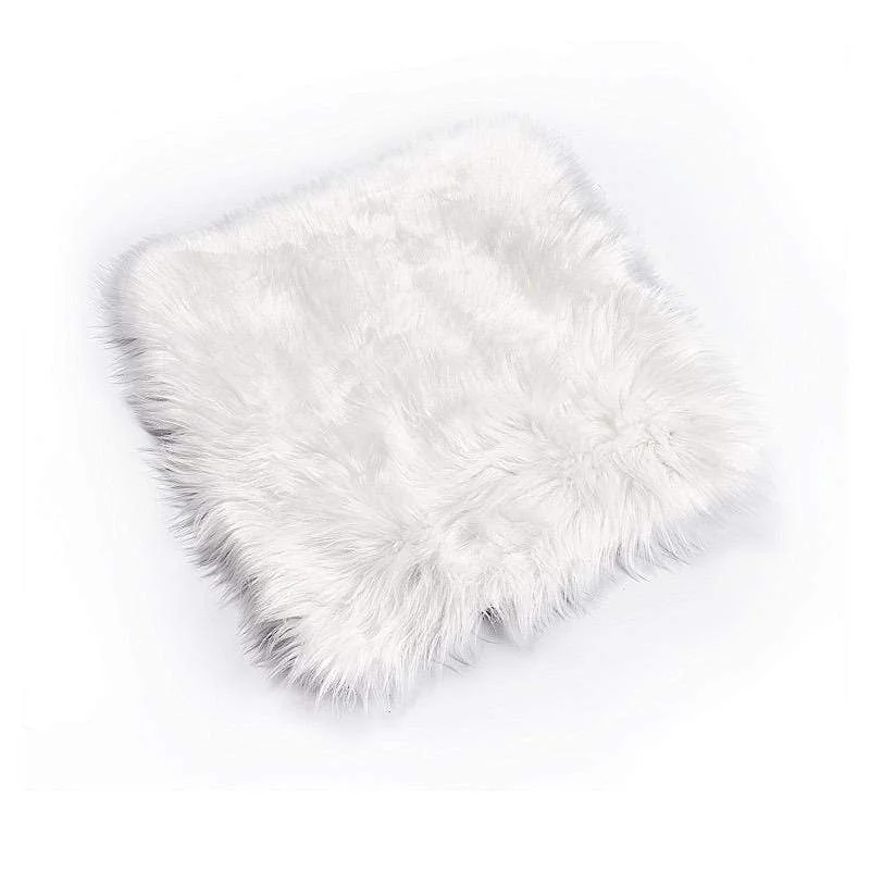 20"x20" Faux Fur Throw Sheepskin Rug Chair Cushion