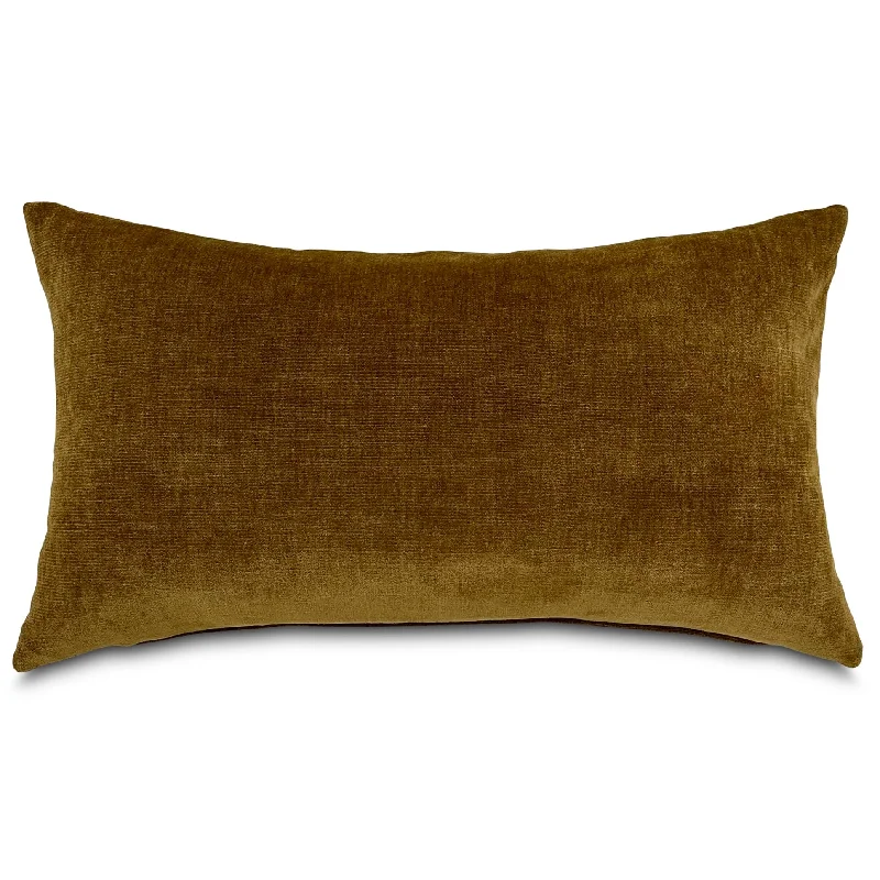 Antique Gold Velvet Lumbar Pillow Cover 15x26