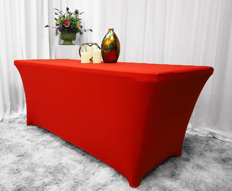 4 Ft (48"x30") Rectangular Spandex (220 GSM) Table Cover - Red (1pc)