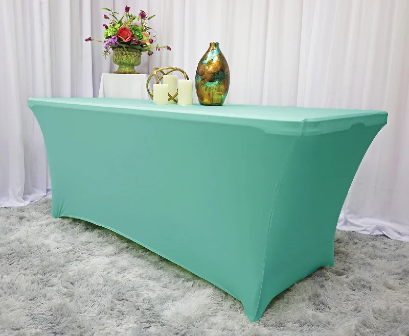 6 Ft Rectangular Spandex (220 GSM) Table Cover - Tiff Blue/Aqua Blue (1pc)