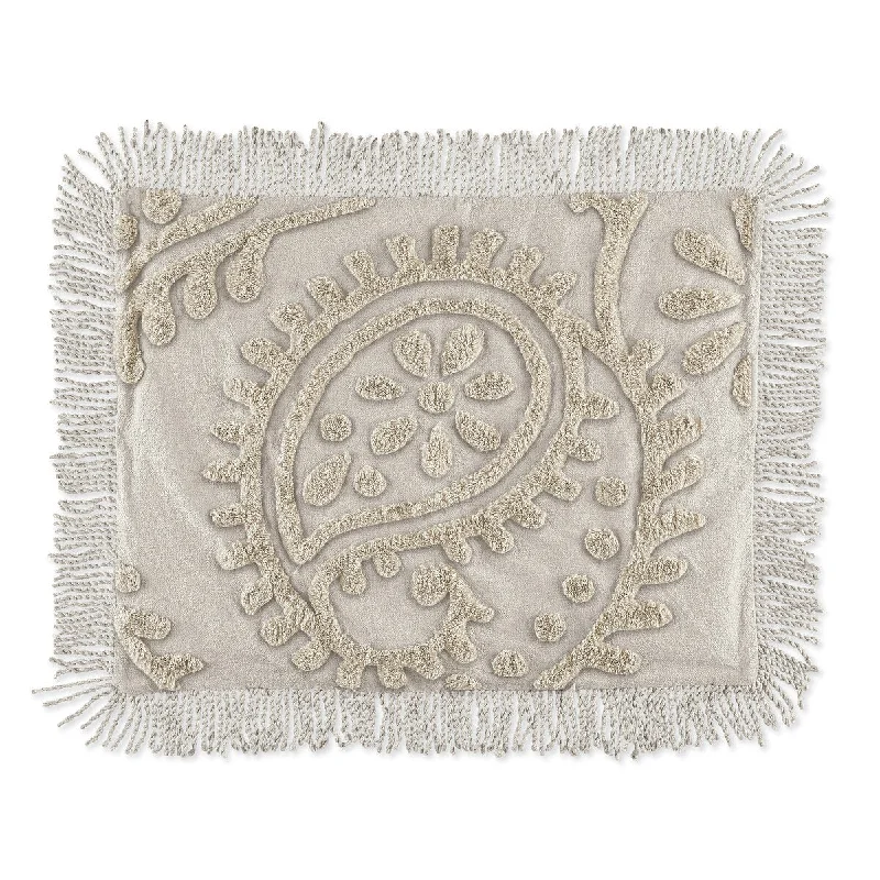 Tufted Paisley Scrolling Design Chenille Pillow Sham