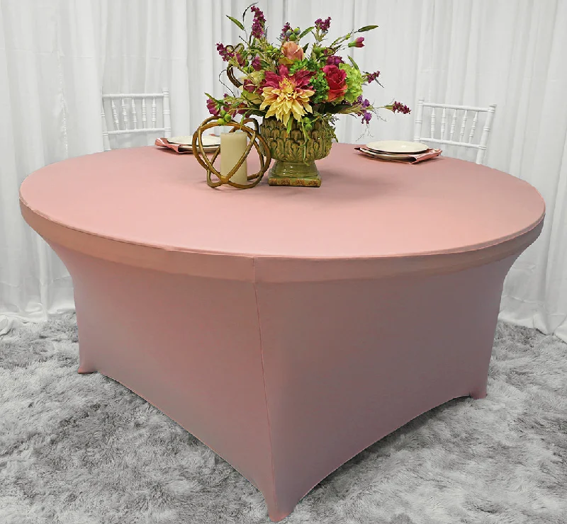 5 Ft Round Spandex (220 GSM) Table Cover - Blush Pink/Rose Gold (1pc)