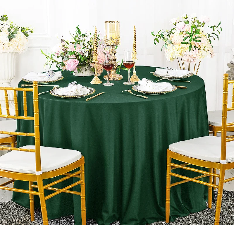 90" Seamless Round Scuba (Wrinkle-Free) (240 GSM) Tablecloth - Hunter Green/Holly Green (1pc)