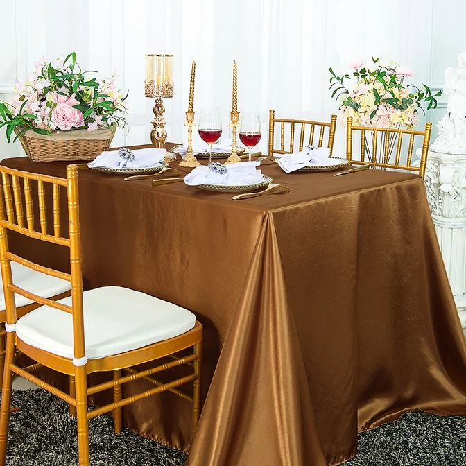 90"x156" Seamless Rectangular Satin Tablecloth - Copper (1pc)