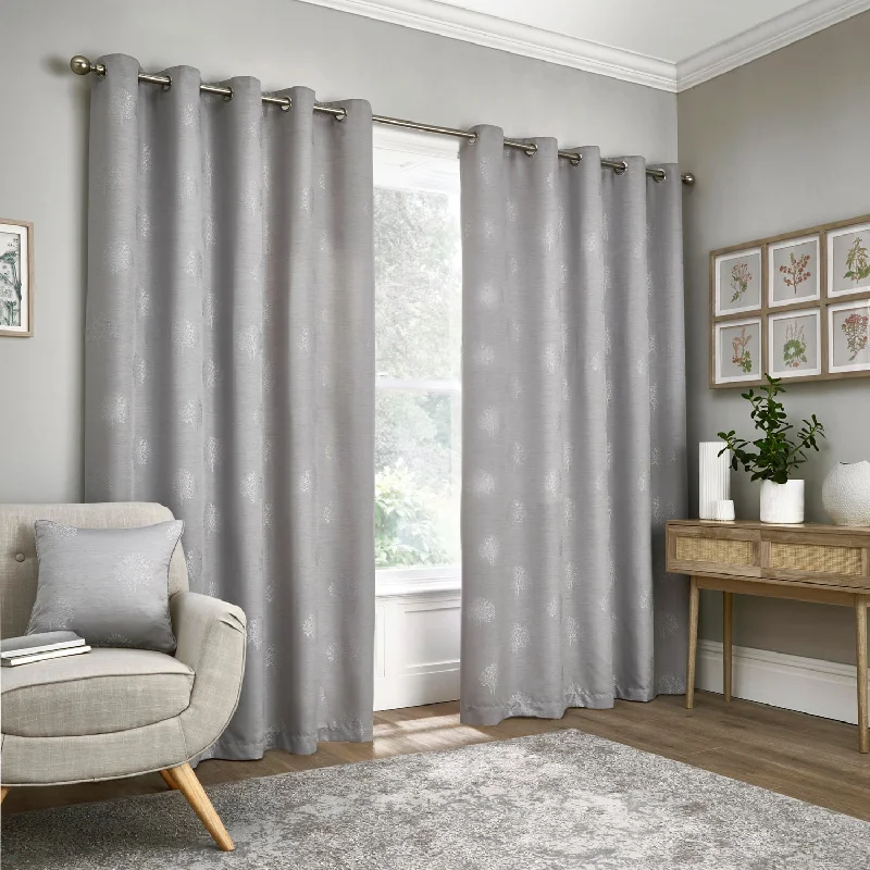 Harvest Silver Grey Eyelet Curtains