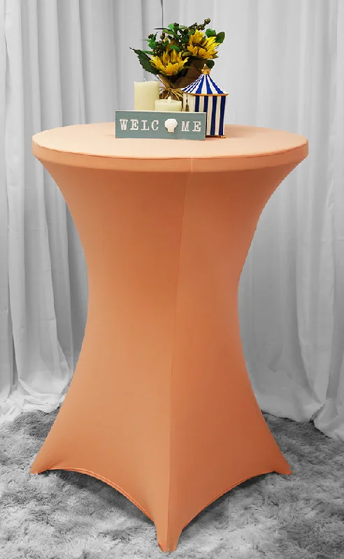 30"x42" Cocktail Spandex (220 GSM)  Table Cover - Apricot/Peach (1pc)