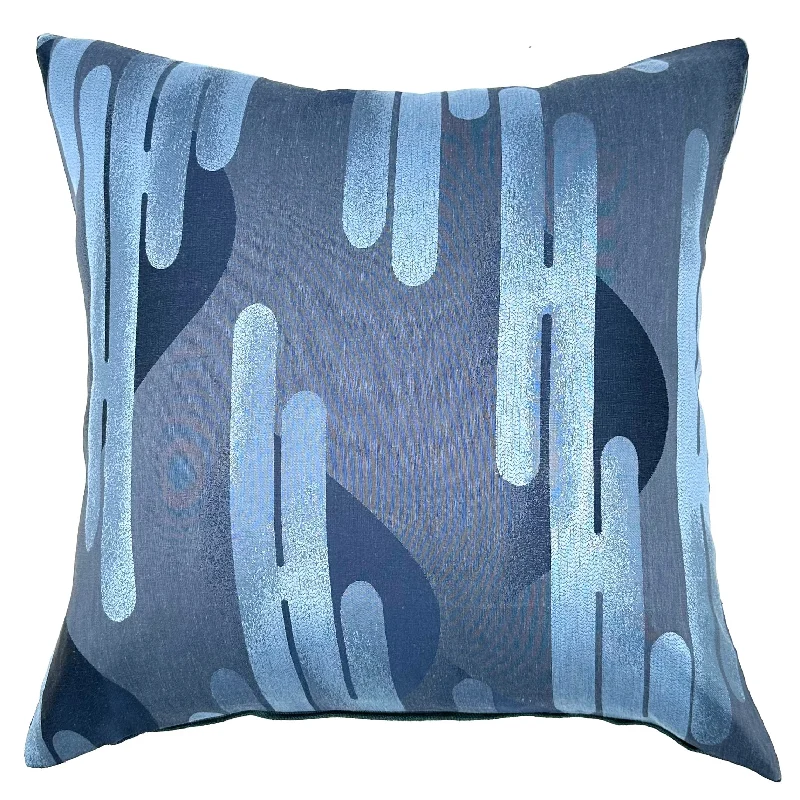 Azure Modern Jacquard Throw Pillow Cover 22x22