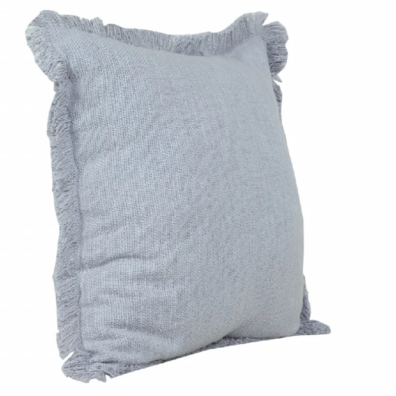 20" X 20" Micro Gray 100% Cotton Zippered Pillow