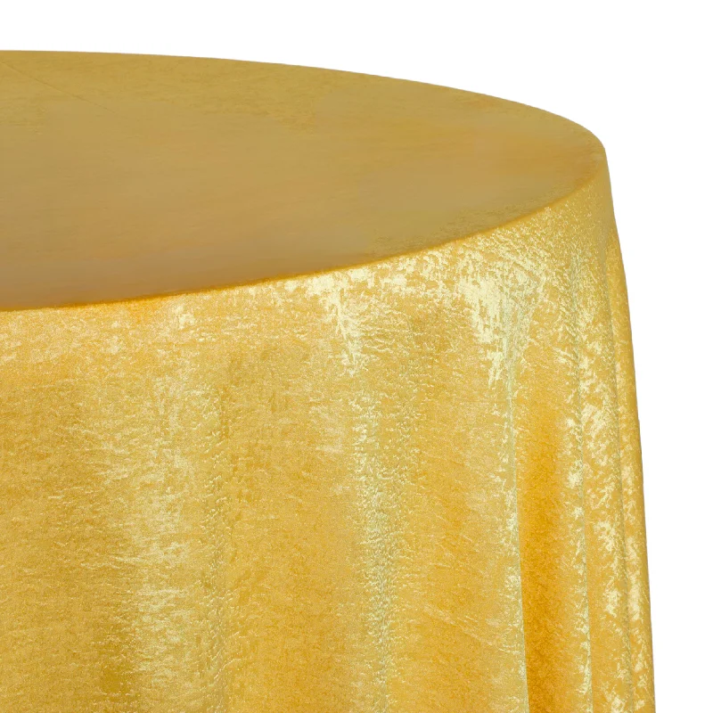 Crinkle Shimmer 132" Round Tablecloth - Gold