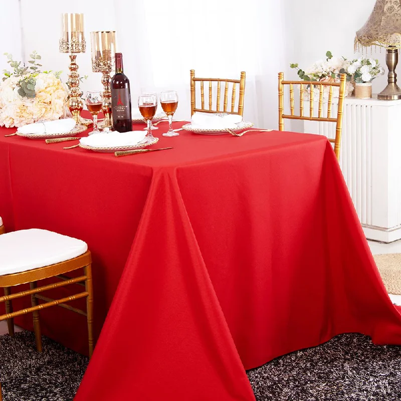 90"x156" Seamless Rectangular Polyester (220 GSM) Tablecloth - Red (1pc)