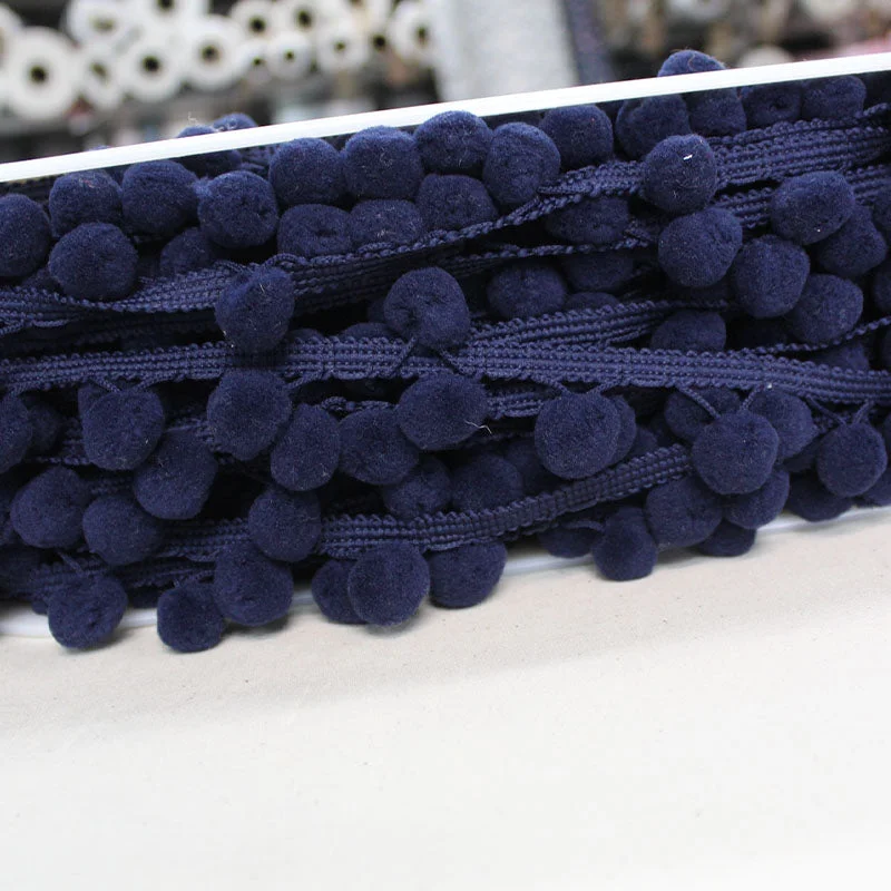 Pom Pom Trim - Navy Blue