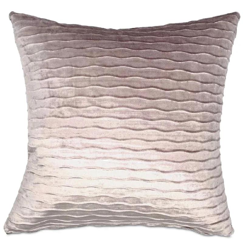 Dusty Rose Ripple Velvet Throw Pillow Cover 20x20