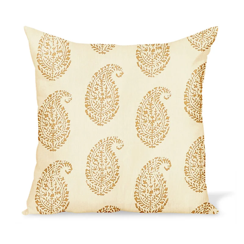 Peter Dunham Textiles Kashmir Paisley in Gold/Natural Pillow