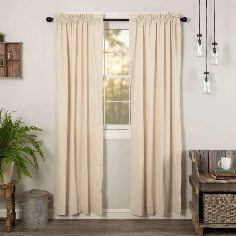 Simple Life Flax Natural Panel Curtain Set of 2 84x40