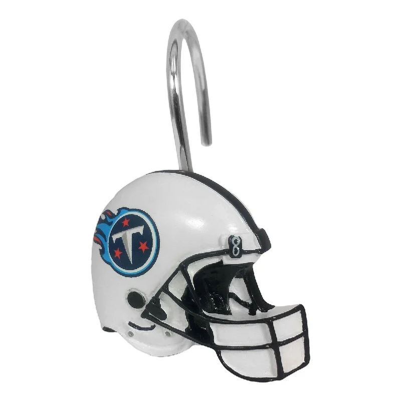 NFL 942 Titans Shower Curtain Rings - White