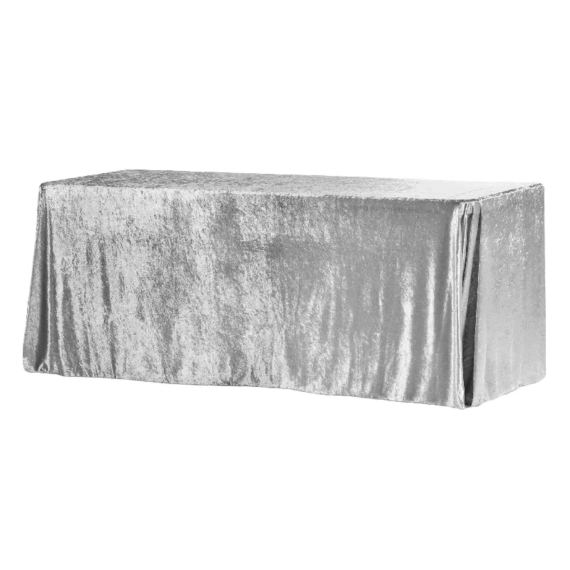 Velvet 90"x132" Rectangular Tablecloth - Silver