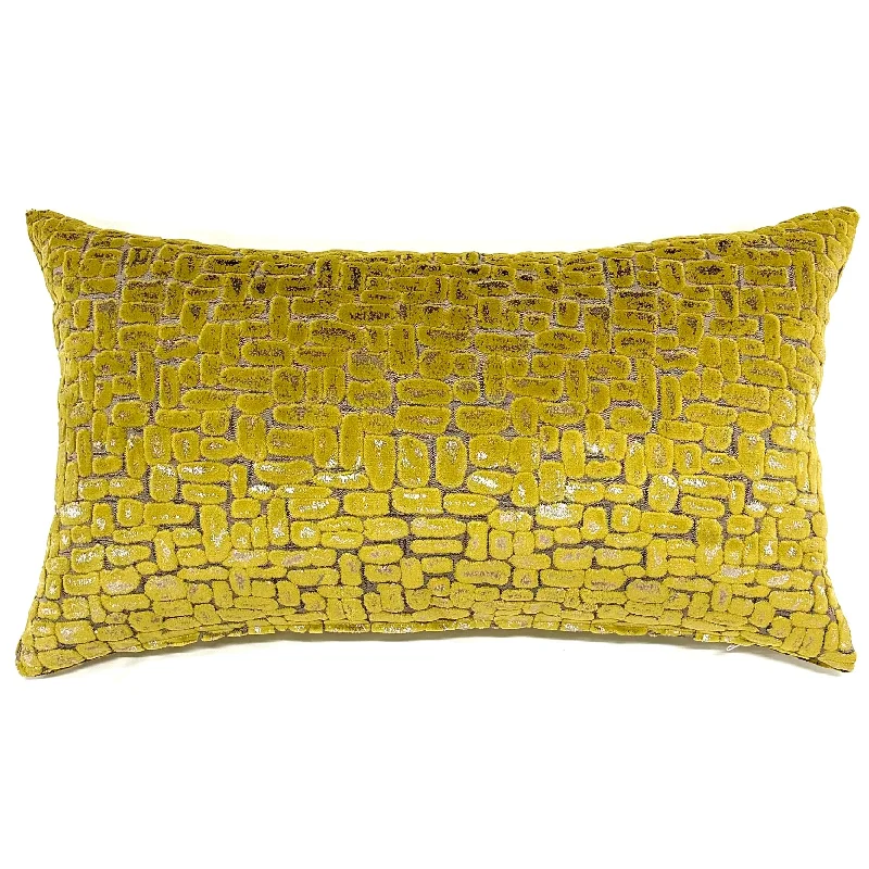 Green Lime Contemporary Lumbar Pillow Cover 15x26