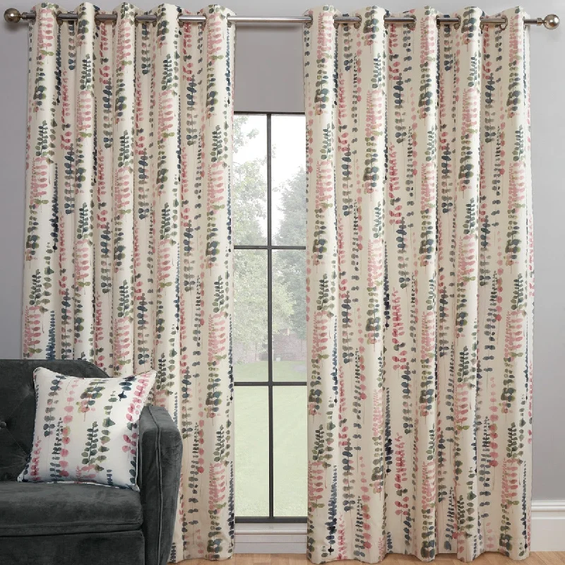 Santa Maria Flamingo Floral Eyelet Curtains