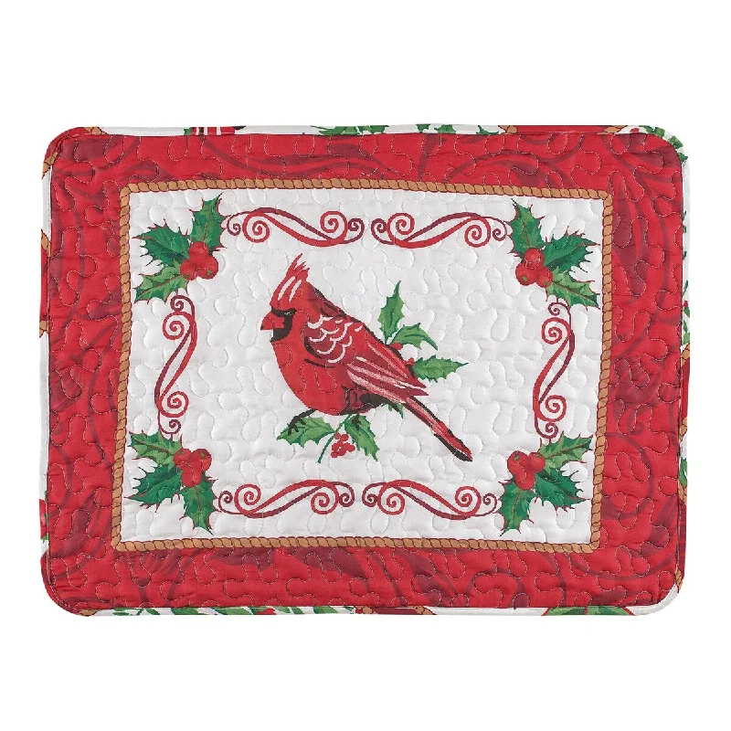 Holiday Multi Cardinal Printed Patchwork Pillow Sham