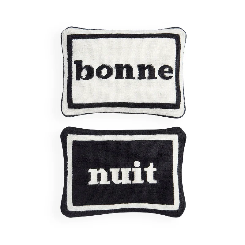 Bonne Nuit Needlepoint Pillow Set