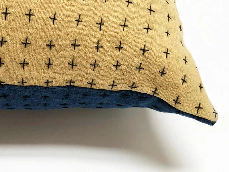 Mustard & Indigo Pillow Cover 28x28in