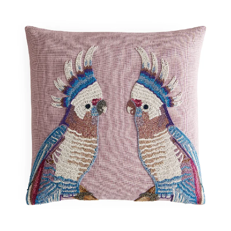 Parrots Beaded Pillow