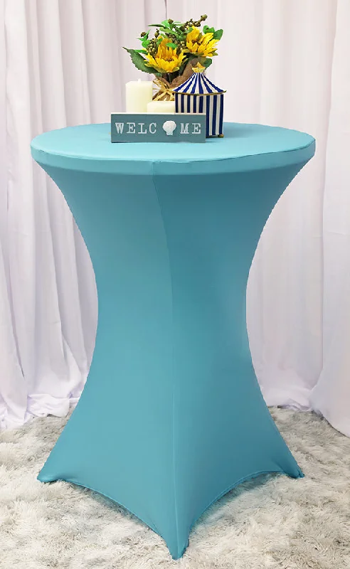 30"x42" Cocktail Spandex (220 GSM) Table Cover - Pool Blue (1pc)