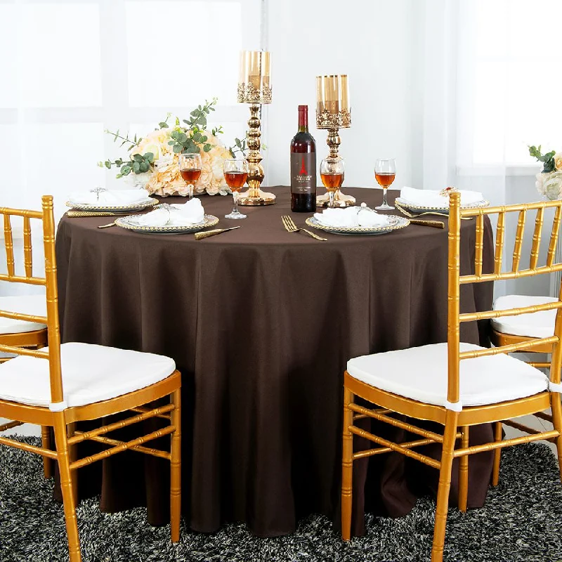 120" Seamless Round Polyester (220 GSM) Tablecloth - Chocolate (1pc)