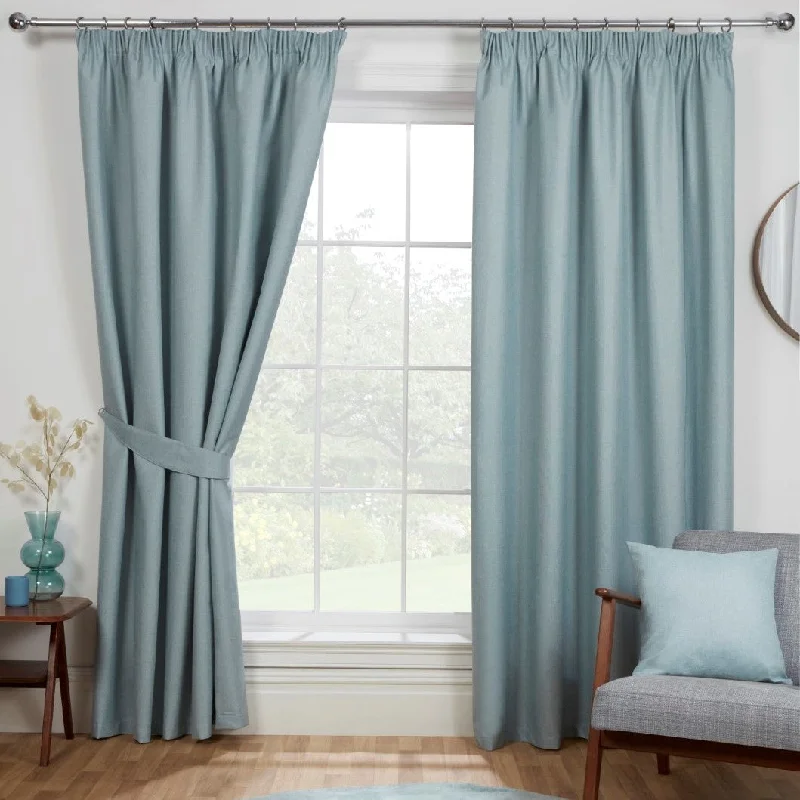 Eclipse Duck Egg Pencil Pleat Blackout Thermal Curtains