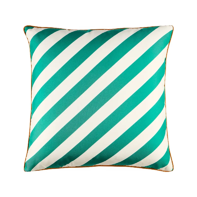 Cabana Green/Ivory Silk Pillow