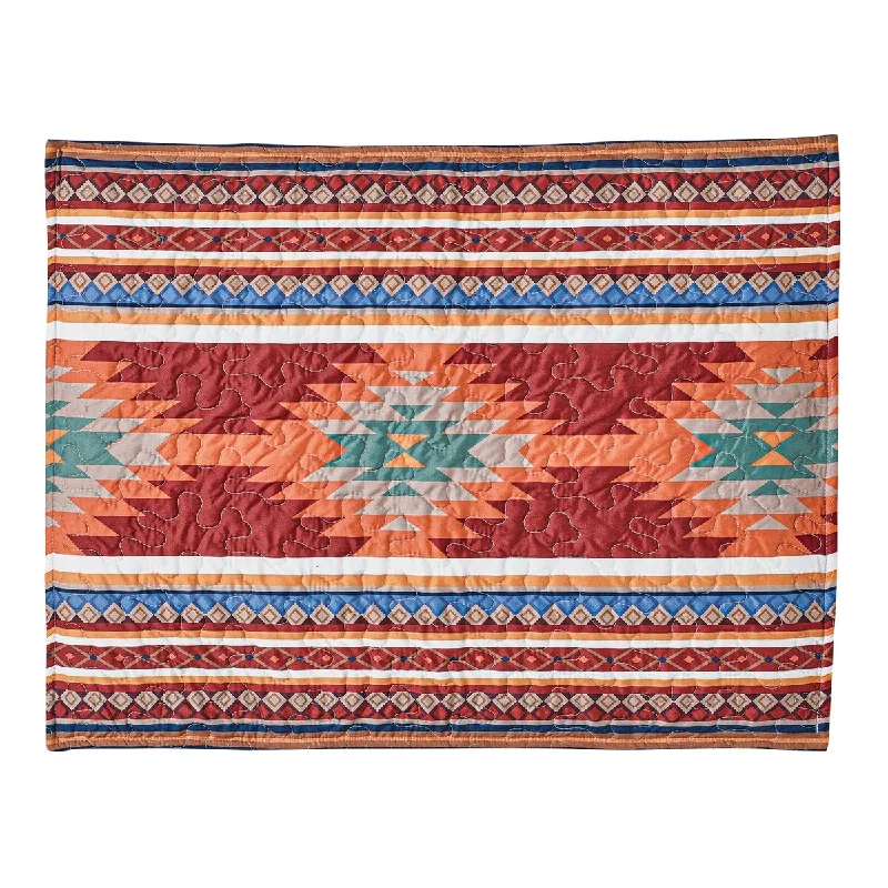 Reversible Southwest Design Polyester and Cotton Pillow Sham